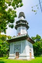 Ancient chinese architecture design of clock tower at Lumpini park, Bangkok, Thailand. Royalty Free Stock Photo