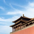 Chinese ancient architecture. historic buildings Imperial Palace, the forbidden city with blue sky in Beijing, China Royalty Free Stock Photo