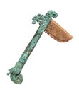 Ancient Chinese axe isolated.