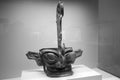 The ancient Chinese big bronze mask, black and white image