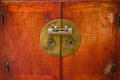 The ancient Chinese cabinet lock Royalty Free Stock Photo