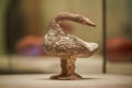 Ancient Chinese cultural relics from the Han Dynasty in the museum, clay goose statue