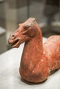 Ancient Chinese cultural relics from the Han Dynasty in the museum, terracotta horse statues Royalty Free Stock Photo