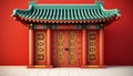 Ancient Chinese culture depicted through ornate architecture generated by AI