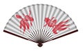 The Ancient Chinese Fan with Goldfish