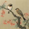 ancient Chinese meticulous painting of flowers and birds Royalty Free Stock Photo