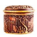 Ancient chinese ornated container Royalty Free Stock Photo