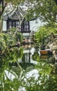 Ancient Chinese Pagoda Boat Water Reflection Garden of the Humble Administrator Suzhou China Royalty Free Stock Photo