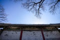 The Ancient Chinese Palace Wall at the Summer Palace, Beijing, China Royalty Free Stock Photo