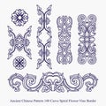 Ancient Chinese Pattern of Curve Spiral Flower Vine Border Royalty Free Stock Photo