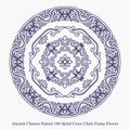 Ancient Chinese Pattern of Spiral Cross Chain Frame Flower