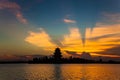 ancient chinese pavilion under sunset Royalty Free Stock Photo