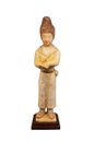 Painted figurine isolated on white background with clipping path.