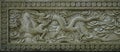 Ancient chinese stone dragon relief .marble sculpture.