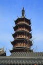 Ancient Chinese temple tower in Wuxi