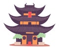 Ancient Chinese tower traditional structure historic cultural heritage. Royalty Free Stock Photo