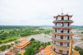 Ancient chinese tower at Wathumsua, kanchanaburi, Thailand Royalty Free Stock Photo