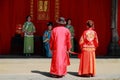 The ancient Chinese traditional wedding,bow to Heaven and Earth as part of a wedding ceremony