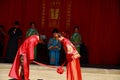 The ancient Chinese traditional wedding,bow to Heaven and Earth as part of a wedding ceremony Royalty Free Stock Photo