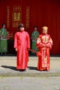 The ancient Chinese traditional wedding, bow to Heaven and Earth as part of a wedding ceremony Royalty Free Stock Photo