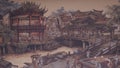 Ancient Chinese village. Picture of Ancient China. China Ancient Architecture In Bamboo Forest. Art