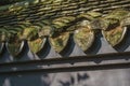 Ancient Chinese wall with classical roof tile of an old temple Royalty Free Stock Photo