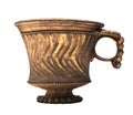 Ancient Chinese wine cup isolated.