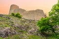 Ancient Chirag Gala tower in Azerbaijan at sunset Royalty Free Stock Photo