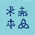 Ancient Christian Symbols and signs.