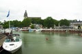 Ancient church behind the harbor in Naantali, Finland