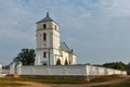 An ancient church is in the Belarussian village Novy Sverjen
