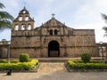 The Ancient church with bell tower front in Barichara, Colombia Royalty Free Stock Photo