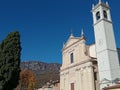 ancient church of Botticino morning in Brescia in Italy on a beautiful sunny day with blue sky Royalty Free Stock Photo