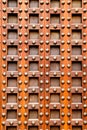 Ancient church castle wooden door with nails