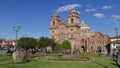 Ancient church in main square of Cusco downtown