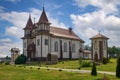 Ancient church of St George in Polonechka, Brest region, Belarus. View of the church in summer