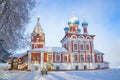 The church of Tsarevich Dimitri on the Blood close-up. Uglich, Yaroslavl region, Russia Royalty Free Stock Photo