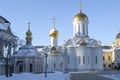 Ancient churches of the Holy Trinity Sergius Lavra. Sergiev Posad, Moscow region. Russia Royalty Free Stock Photo