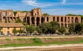 Ancient Circus Maximus and Temple of Apollo Palatinus ruins on Palatine hill in Rome, Italy