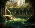 The ancient cistern ruins were created by the ancient cistern ruins.