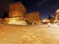 Ancient Citadel inside Old City at Night, Jerusalem