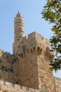 Ancient citadel and Tower of David in Jerusalem Royalty Free Stock Photo