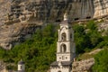 Ancient cave bakhchisaray city road chufut crimea medieval street old, from history blue in architecture for rock tree