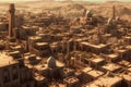 Ancient city in the desert rocks. Neural network AI generated