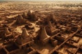 Ancient city in the desert rocks. Neural network AI generated