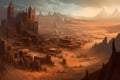 Ancient city in the desert rocks. Neural network AI generated