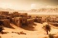 Ancient city in the desert rocks. Neural network AI generated