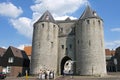 Ancient City gate and sightseers in Bergen op Zoom