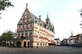 Ancient city hall on the market square of the town of Gouda in The Netherlands. Royalty Free Stock Photo