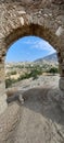 The ancient city of Heraclea.  TÃ¼rkiye.  Bay with boats.  Mountains of Latmos.  Ancient Kariya Royalty Free Stock Photo